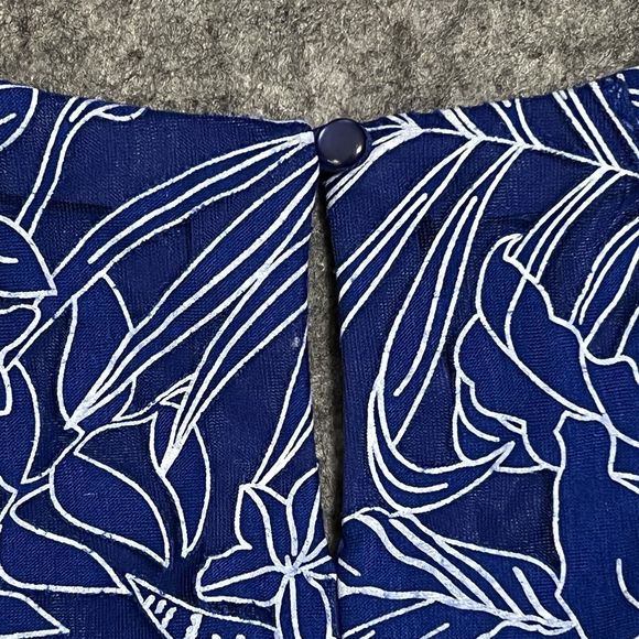 Rabbit Rabbit Rabbit Designs Sheer Maxi Dress Women’s 8 Blue Long Floral Lined - Picture 17 of 17